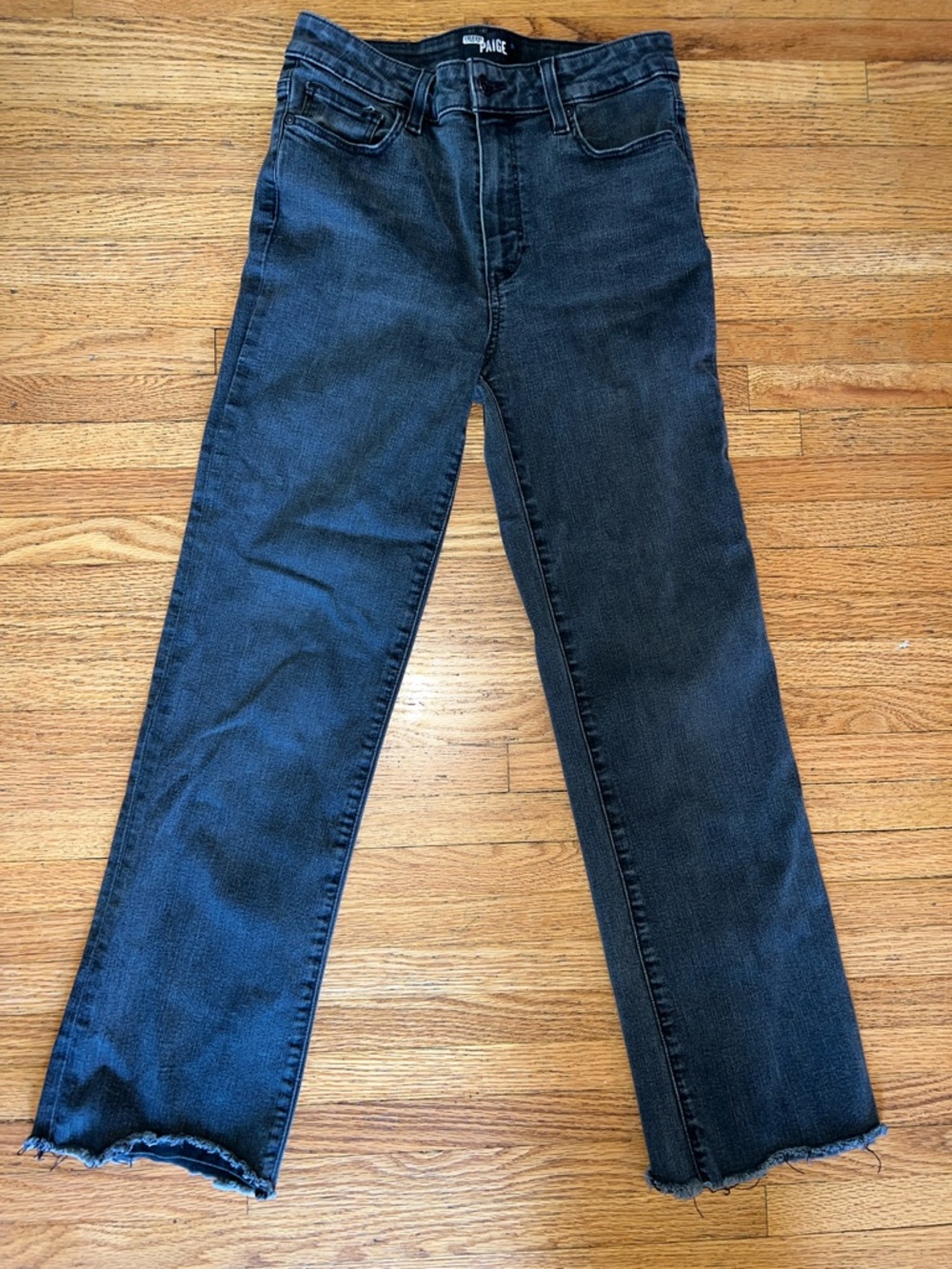 PAIGE Washed Black Jeans ‘atley ankle flare’